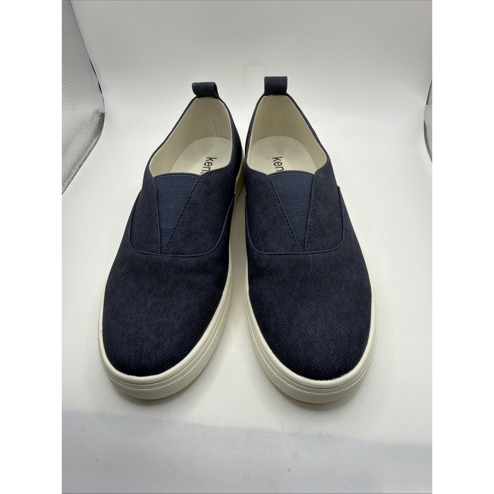 Kensie Girl Navy Canvas Slip-On Espadrille Sneakers with Cream Sole - Picture 8 of 10
